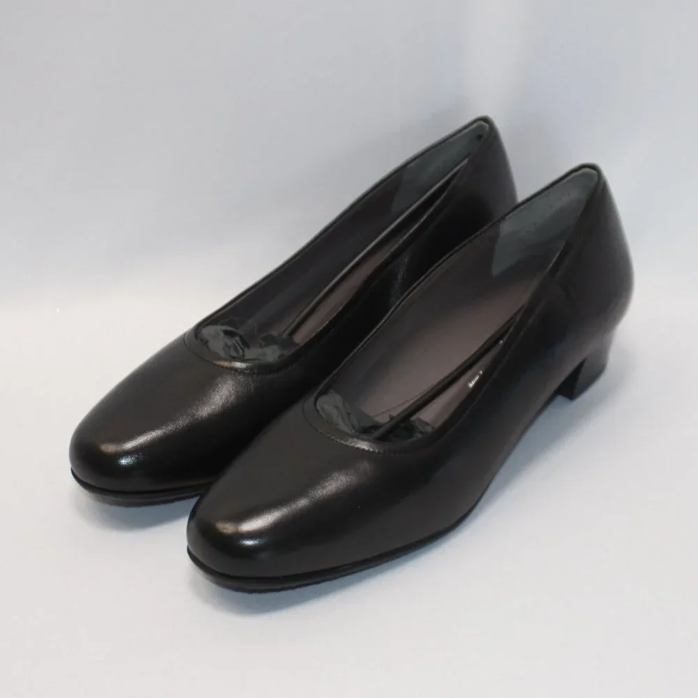 SAS Regina Black Leather Heels